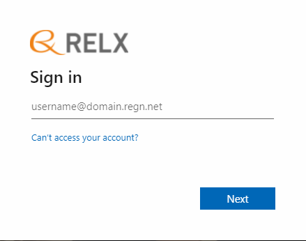 Screenshot of sign in dialog box